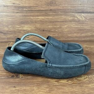 UGG Hunley Blue Leather Slip-On Loafers Moccasins Men’s Size 10 Shoes